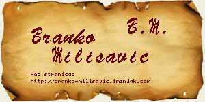 Branko Milisavić vizit kartica